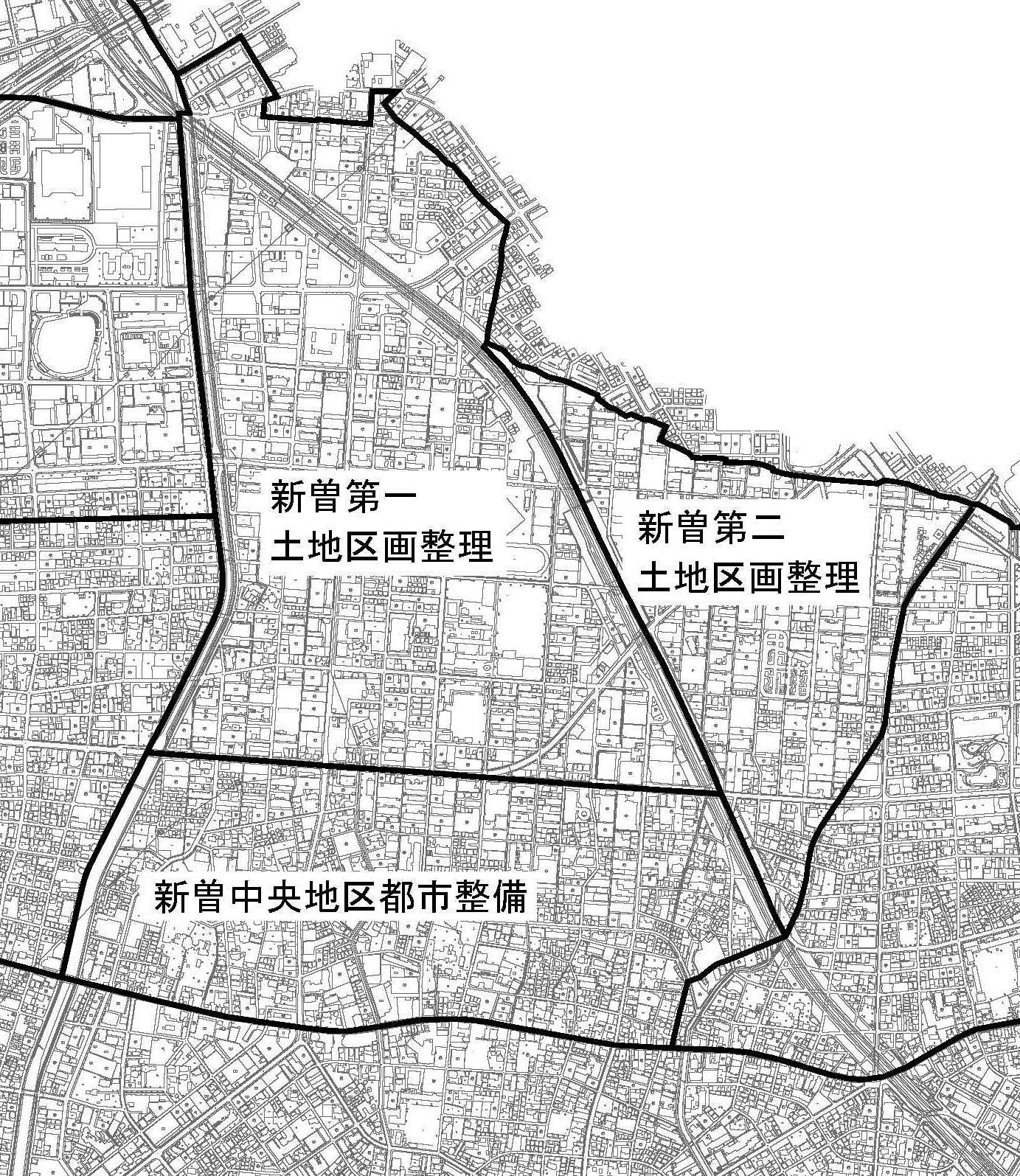 新曽地区の区画地図