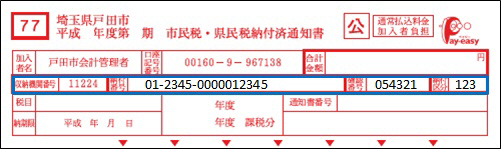 ペイジーの市民税・県民税納付書の画像
