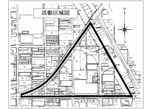 戸田駅西口駅前地区まちづくり協議会活動区域図