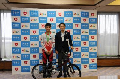 2019アジア大陸BMX選手権大会3位の中林凌大選手の表敬訪問を受けました