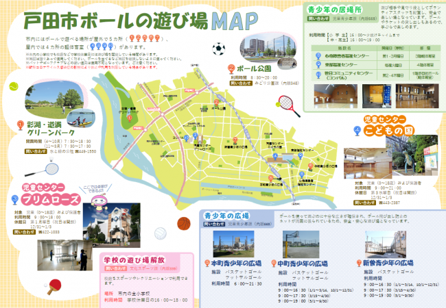 戸田市ボールの遊び場マップの画像です