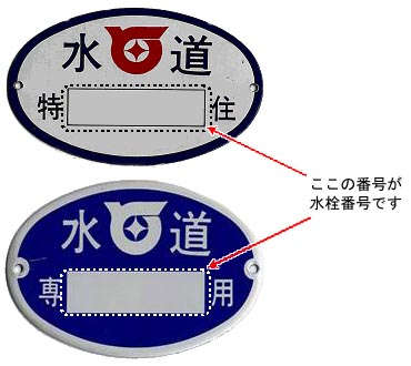 水栓番号の写真