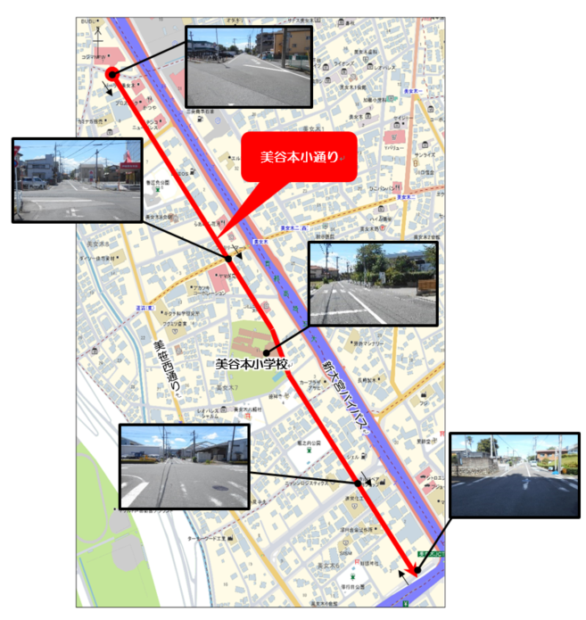 美谷本小通りの案内地図