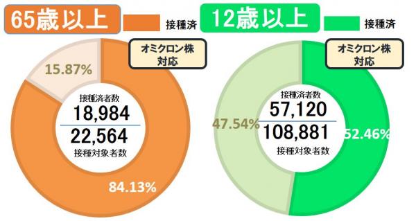 オミクロン株ワクチン接種状況円グラフ