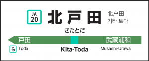 北戸田駅駅名タオルデザイン