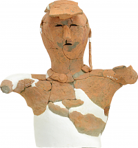 南原7号墳出土糸状耳飾りの女子埴輪の写真
