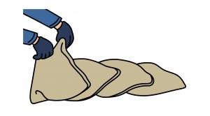 土のうの積み方（手順1）