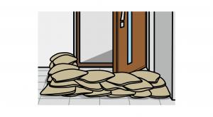 土のうの積み方(手順5)の説明イラスト